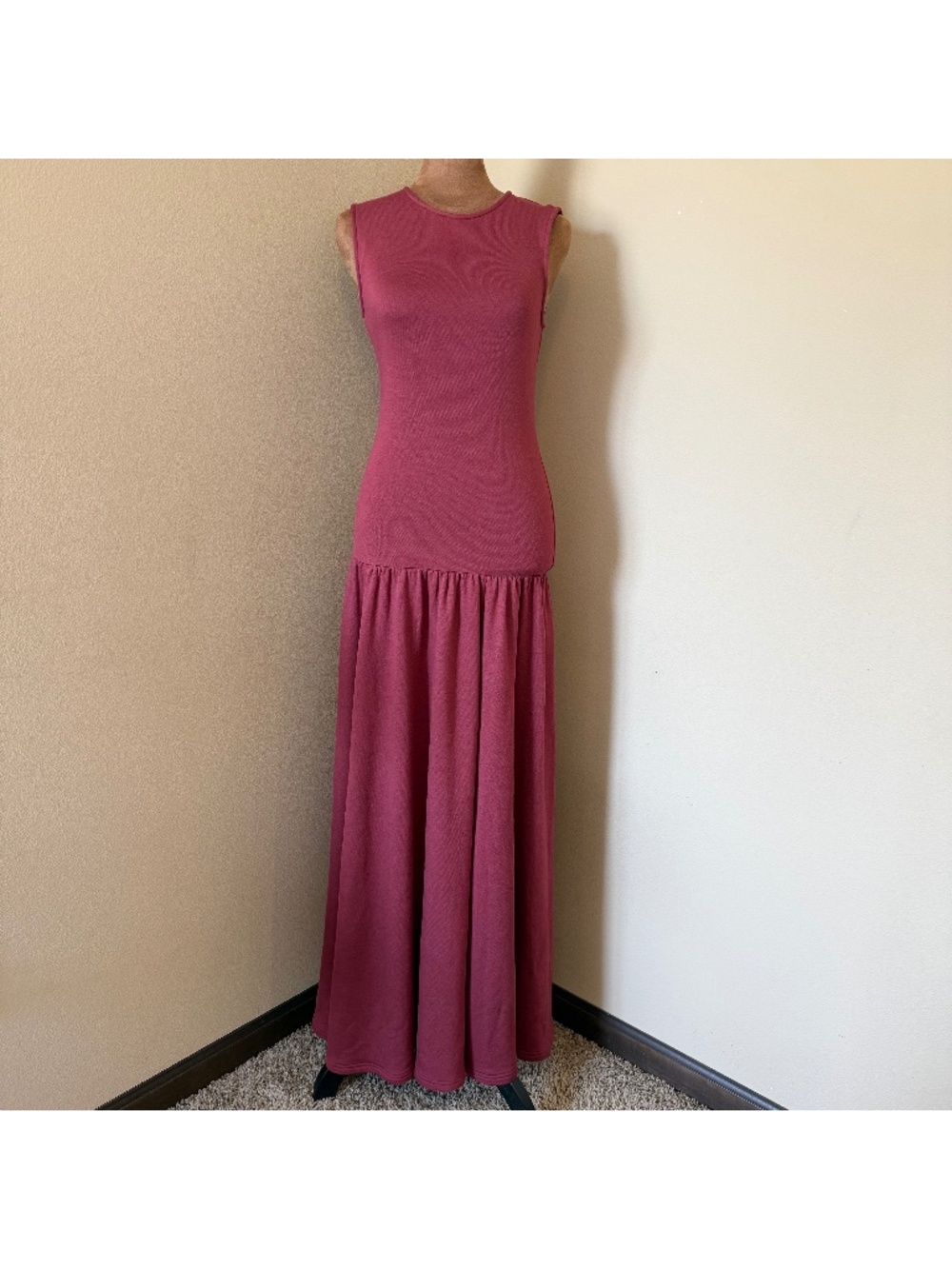 NWT Daily Practice Anthropologie Sleeveless Drop Waist Dress Womens XS Pink NEW